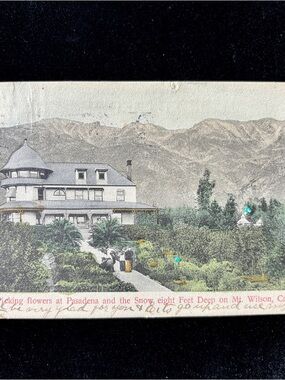 Antique 1907 McNally House Postcard Altadena Millionaires Row Lost Mansion